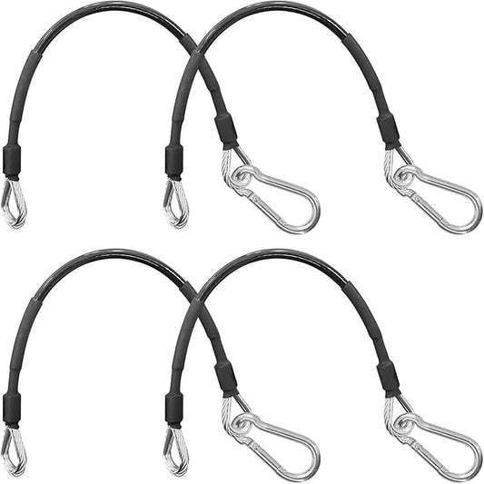 4 Pcs 10" Gym Cable Extension Compatible with Home Gym Accessories, Gym Extension Replacement Cables for LAT/Tricep Pull Down, Leg Extensions Machine