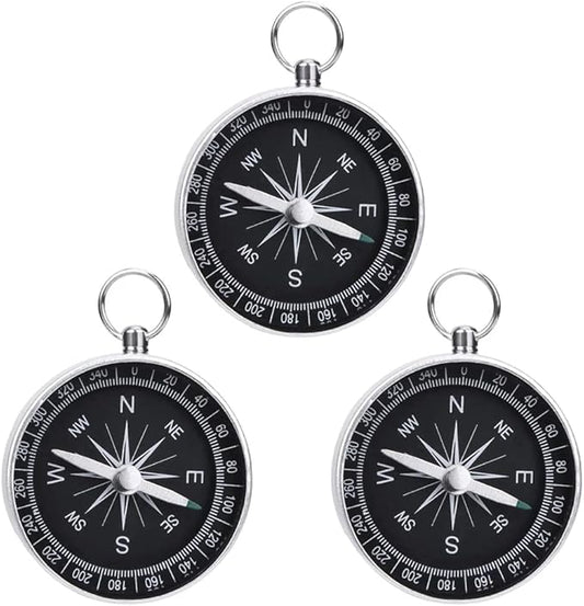 3 Pack Compass Hiking Survival Aluminum Alloy G44