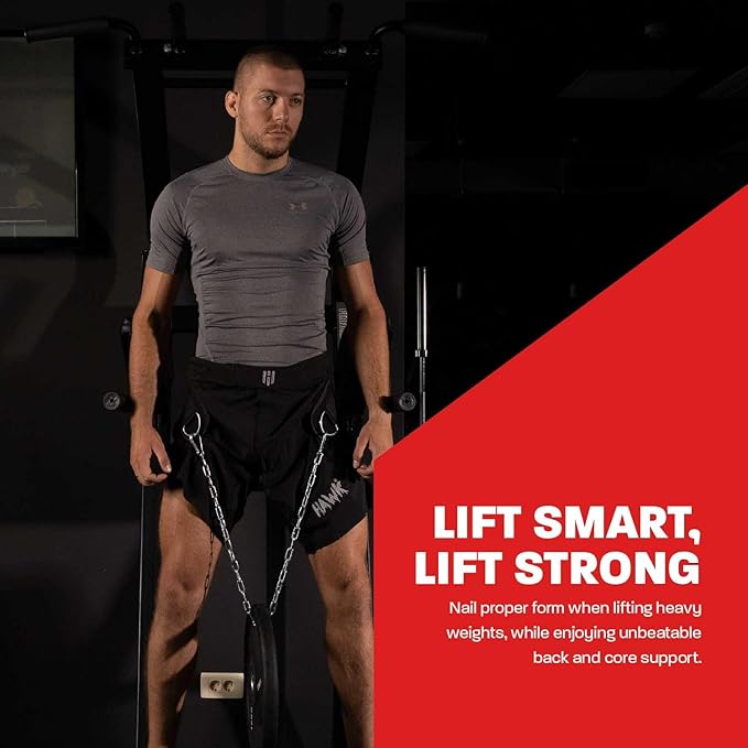 Hawk Sports Dip Belt with Chain for Bodyweight Exercises 6" Padded 36" Steel 300 lbs.