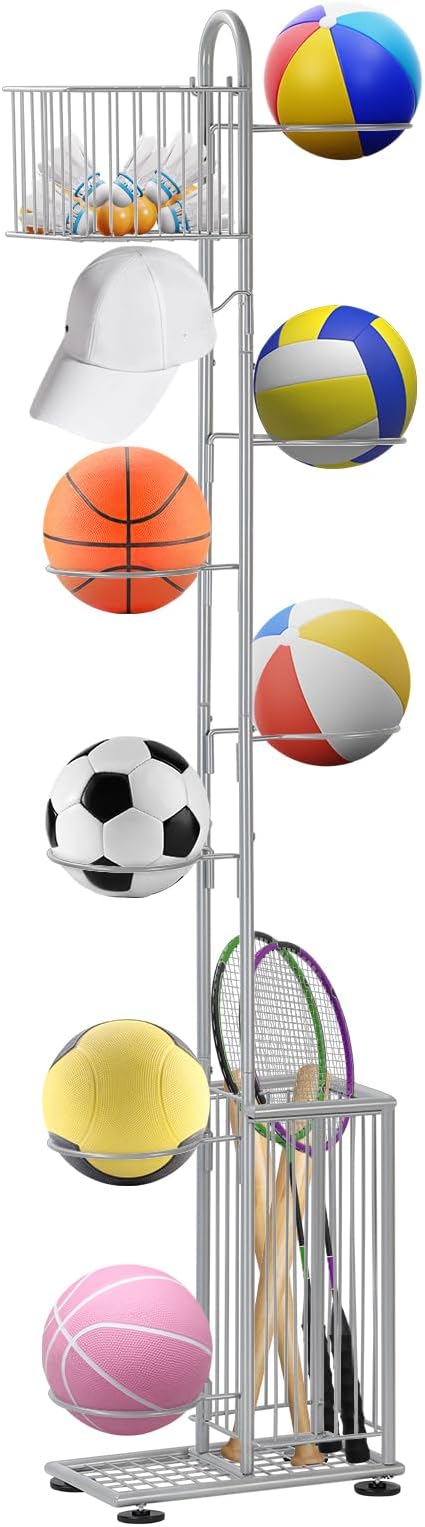 7 Tier Basketball Holder Ball Storage Rack
