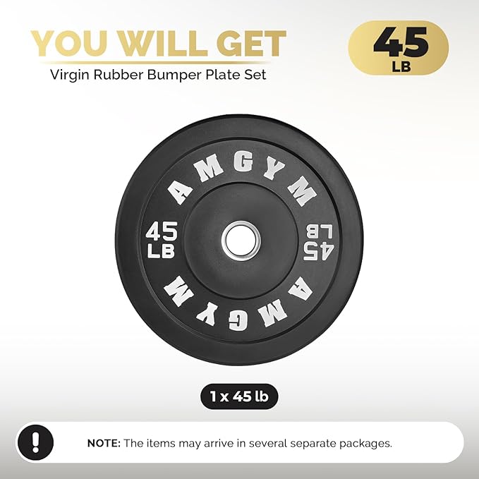 2 Inch Bumper Plates，10-500lbs，Barbell Rubber Olympic Weight Plates Set for Home Gym, Strength Training & Weight Lifting, Multiple Options Colors