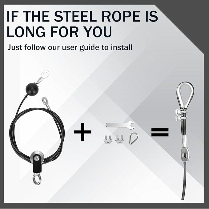 Hikeen Ergonomic Tricep Rope Cable Attachment with Anti-Slippery Rubber Grip,Tricep Pull Down Attachment -Reduces Wrist Pressure and Skin Rubs,Tricep Pull Down Rope for Gym & Home Gym with Carabiner