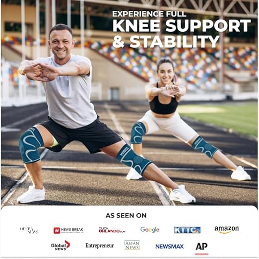 Modvel 2 Pack Knee Brace for Women & Men - Workout Knees Compression Sleeve for Knee Pain Relief Joint Support for ACL, Arthritis, Meniscus Tear Knees Brace for Sports, Rodilleras para Gym Fitness