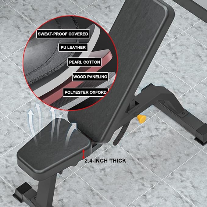 Adjustable Bench, Professional Weight Bench, Incline Flat Decline