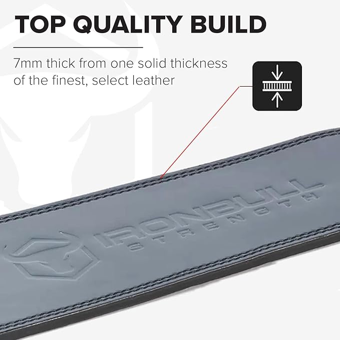 7mm Leather Weight Lifting Belt (IPF 4" to 2â€ Tapered