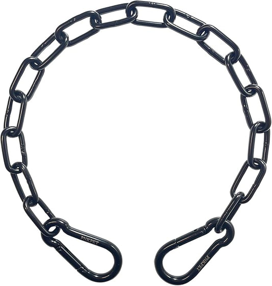 20 inches Heavy Duty Chain Link Fence Gate Chain 900lbs Capacity - Stainless Steel Chain Locks for Outside, Metal Chain for Horses Goats Dogs Stall Barns and Fence Gates, Black