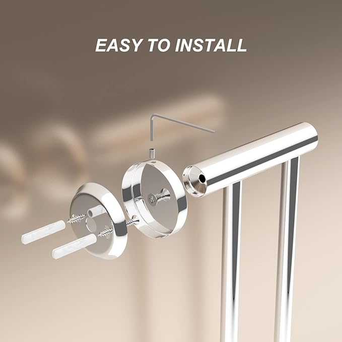 Adjustable Double Bath Towel Bar 16 to 27.6 Inch 1" Tube