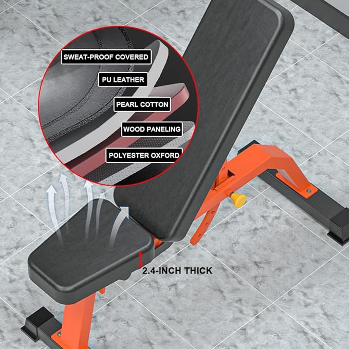 Adjustable Bench, Professional Weight Bench, Incline Flat Decline