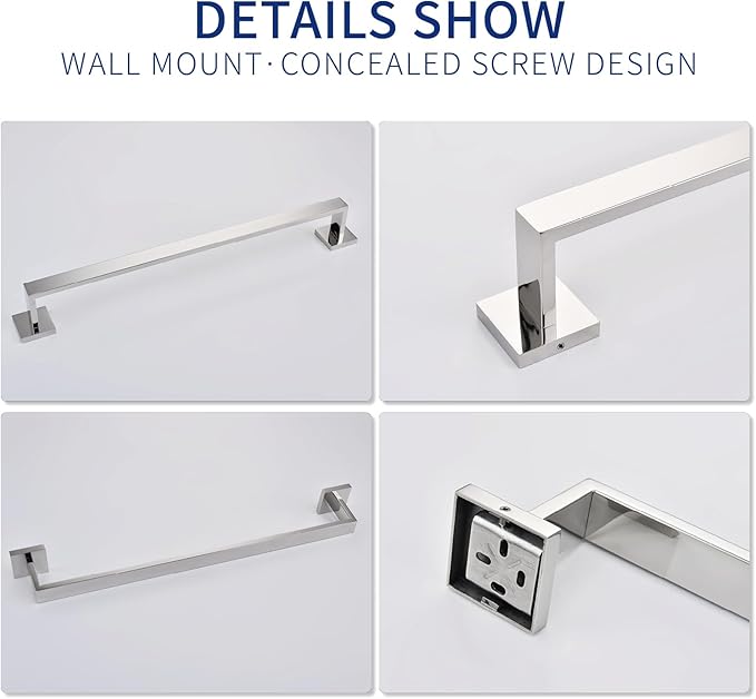 23.6 Inch Black Single Towel Bar Rack 304 Stainless