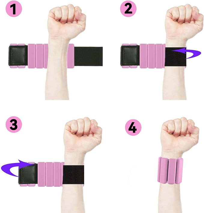 Adjustable Wrist & Ankle Weights for Women and Men 2 (1Lb (1Lb Each),