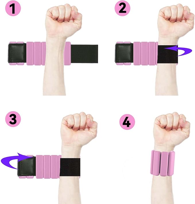 Adjustable Wrist & Ankle Weights for Women and Men 2 (1Lb (1Lb Each),