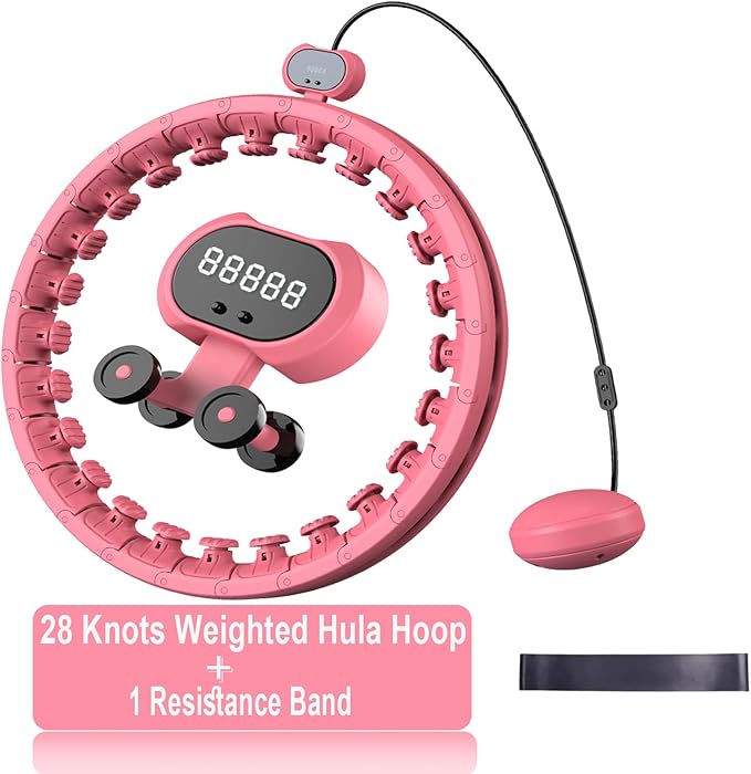 28 Knots Weighted Hula Hoop for Weight Loss 5 Resistance