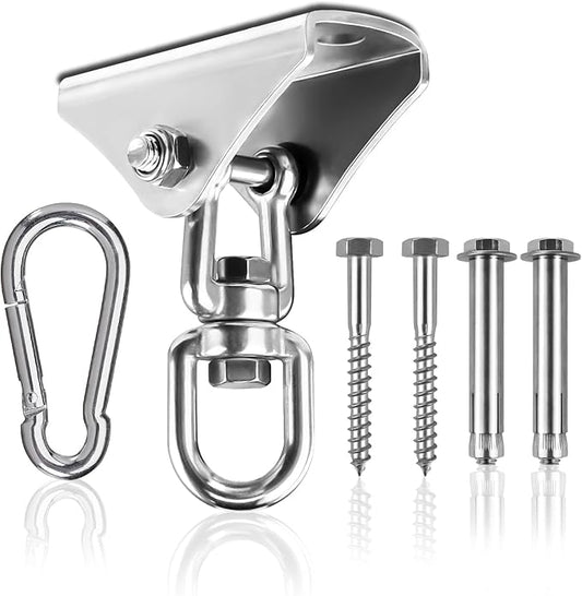 360 Rotation Heavy Bag Chain, Punching Bag Hanger With Stainless Steel Swivel Chain and 4 Snap Hooks, Mount for Hammock, Gym Swing, Yoga Swing, Trapeze
