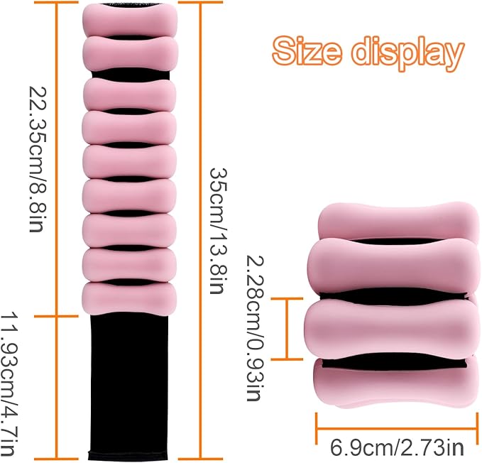 Adjustable Ankle Weights for Women Men Kids 1 Pair 2 lb