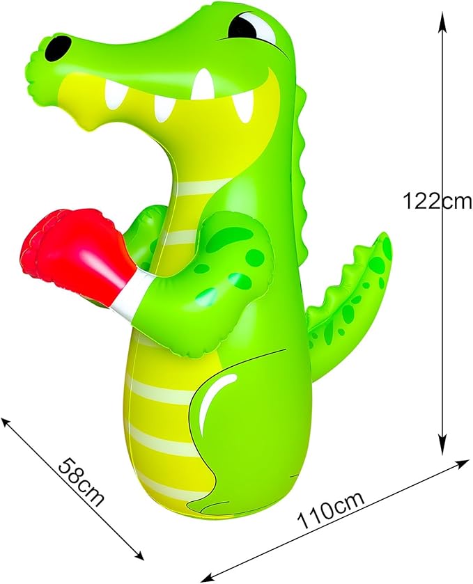 47" Punching Bag for Kids 3-8 Toddler Boxing Bag Inflatable Dinosaur Bopper Birthday Presents for Boys & Girls Sports Toys Outdoor Activities Yard Games