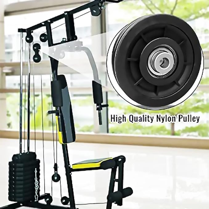 8Pcs 3.5" Nylon Bearing Pulley Wheel Replacement for Gym Equipment Part Cable Machine Universal Wear-Proof Nylon Pulley System Gym Attachments