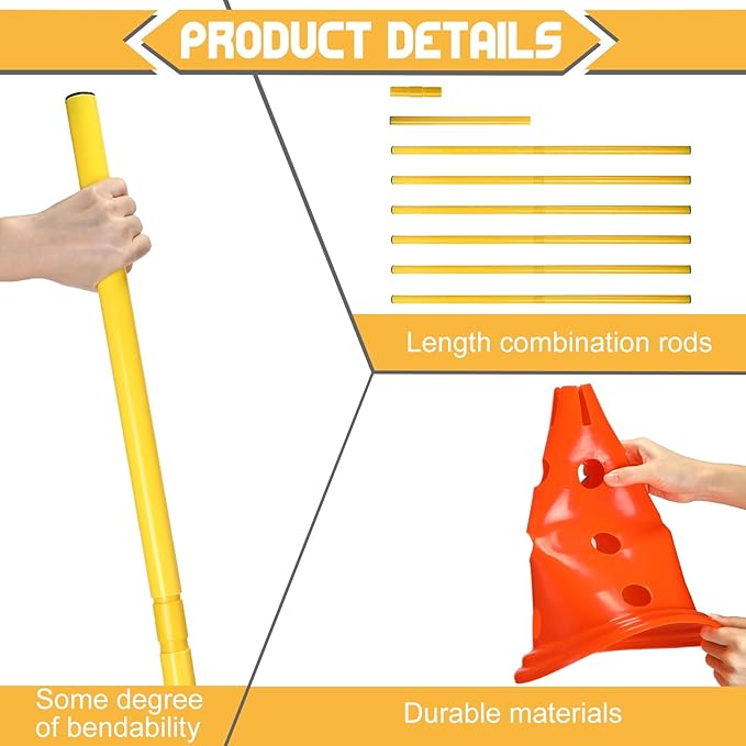 6 Sets Dog Agility Hurdle Cone Set Include 12 Agility 6 Agility
