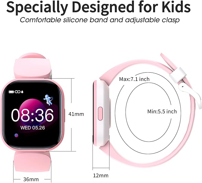 Kids Fitness Activity Tracker Watch, 1.4" DIY Watch Face IP68 Waterproof Kids Smart Watch with 19 Sport Modes, Pedometers, Sleep Tracking, Great Gift for Boys Girls Teens 6+