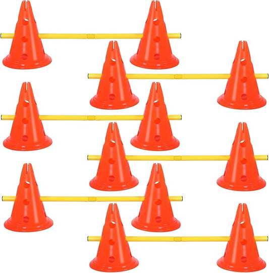6 Sets Dog Agility Hurdle Cone Set Include 12 Agility 6 Agility