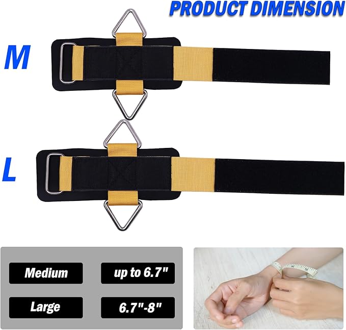 Adjustable Wrist Cuffs Neoprene Padded Straps for Cable Machines Strength Training Equipment