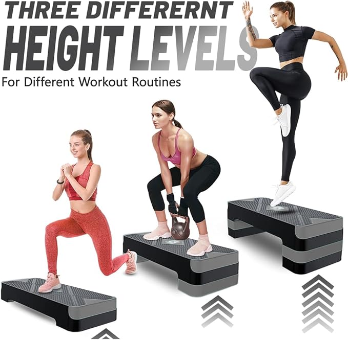 Aerobic Exercise Step 26.5" Step 4â€ 6â€ 6â€ 8â€ 8â€ Adjustable