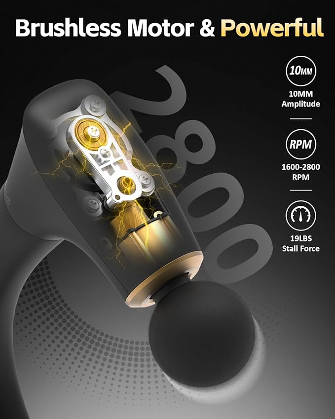 2-in-1 Detachable Percussion Massage Gun with Extension Handle, Back Massager for Pain Relief Deep Tissue Muscle Massager for Arm Shoulder Lower Back Thigh Waist, Gifts for Women, FSA-HSA Eligible