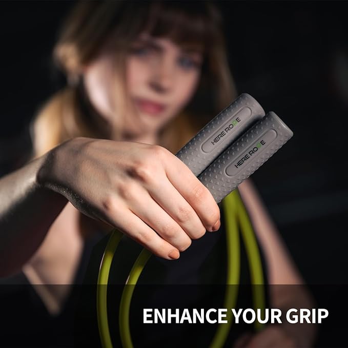 HEREROPE Jump Ropes for Fitness, Adjustable Jump Rope for Women Men, Weighted Speed Rope with 7mm PVC Skipping Rope, No-Slip Grip, Ball Bearing, Great for Speed, Cardio & Tricks, Strength Boxing