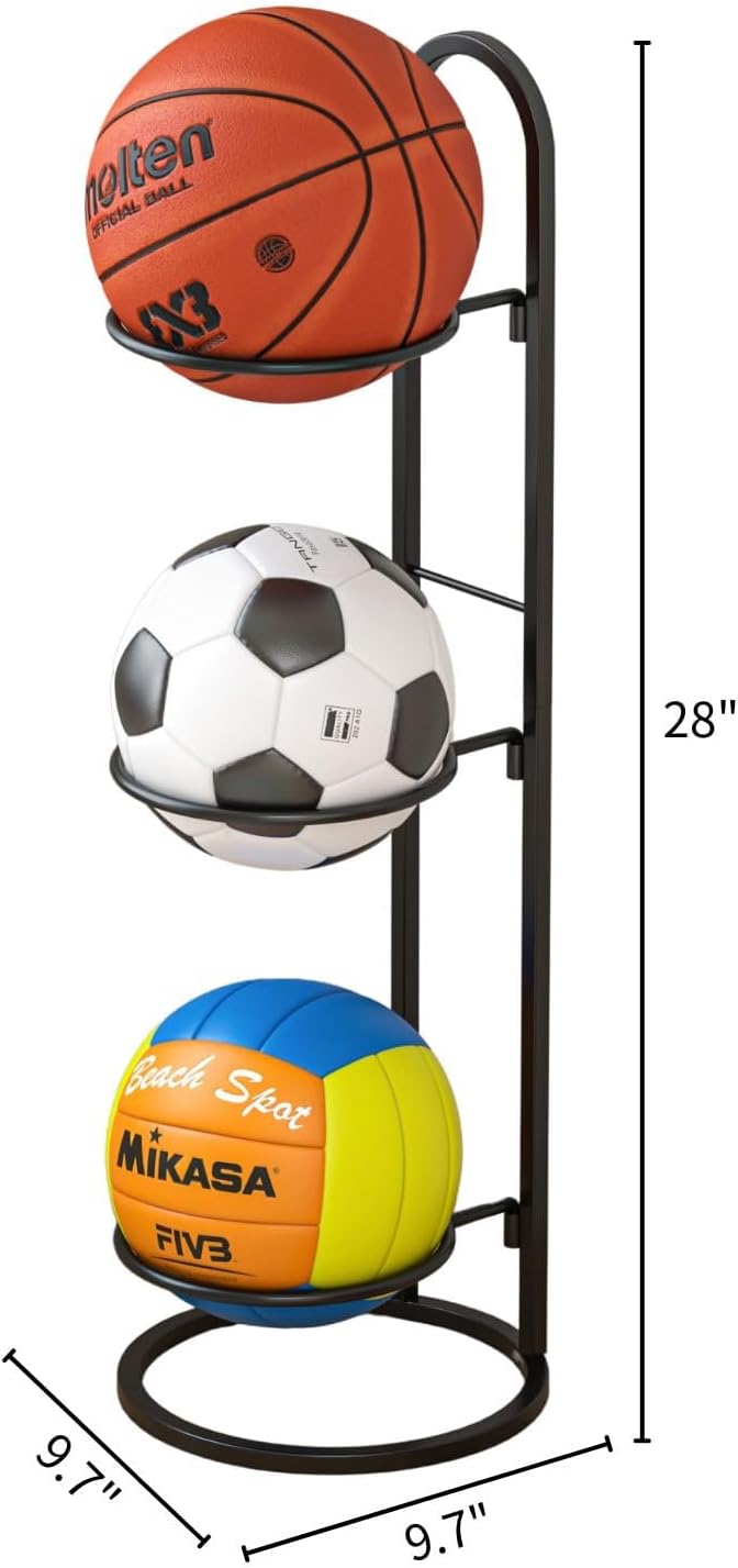 AGTEK Ball Display Rack 3 Baskets,for