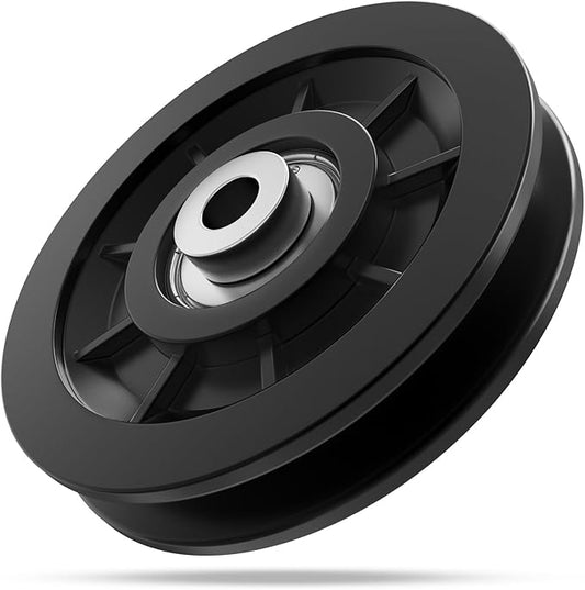 90mm/3.5" Nylon Bearing Gym Pulley Wheel, Universal Exercise Replacement Pulleys for Home Gym Equipment Parts, Cable Machine Accessories, Garage Door Pulley System