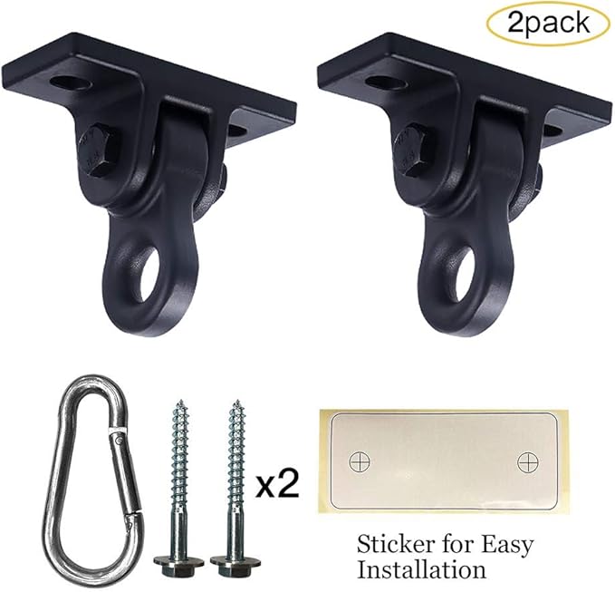 Heavy Duty Black Swing Hangers Screws Bolts Included 5000 lb 2 Pack