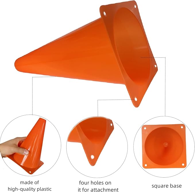 24 Pcs 7 Inch Plastic Traffic Cones, Basketball Football Drills, Skating, Sport Training Agility Markers, Indoor Outdoor Games, Multicolor