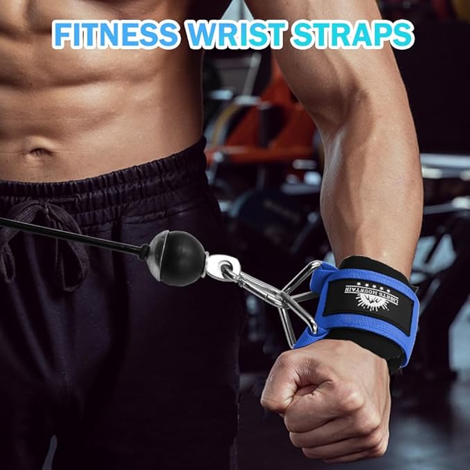 Adjustable Wrist Cuffs Neoprene Padded Straps for Cable Machines Strength Training Equipment