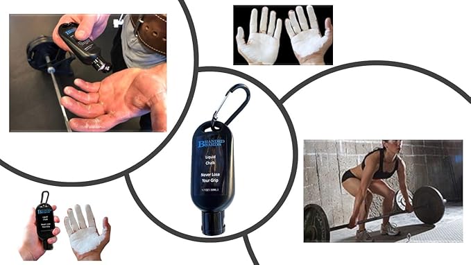 Liquid Chalk & Weightlifting Straps for Rock Climbing, Powerlifting, Cross Training, Mess Free Gym Approved, Dries Fast