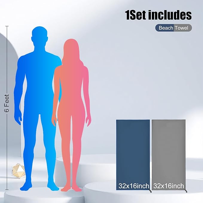 HiiPeak Quick Dry Towel - 2 Pack Microfiber 32 * 16" 2pcs) 2pcs)