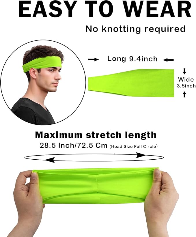 Headbands for Men & Women, Sweat Headband Non-Slip Sweatband Sports Running Cycling Yoga Basketball Workout Football Training