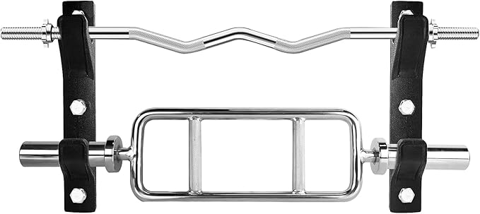 Luwint Wall Mounted Horizontal Barbell Holder, 1 Bar/2 Bars Storage Rack