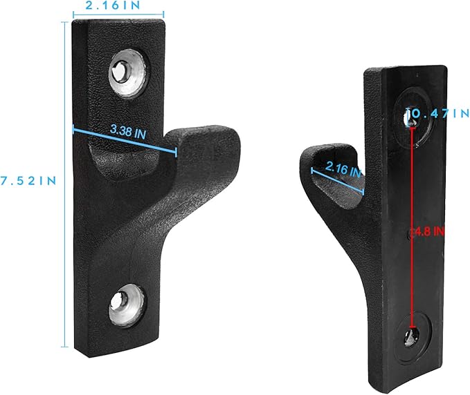 Luwint Wall Mounted Horizontal Barbell Holder, 1 Bar/2 Bars Storage Rack