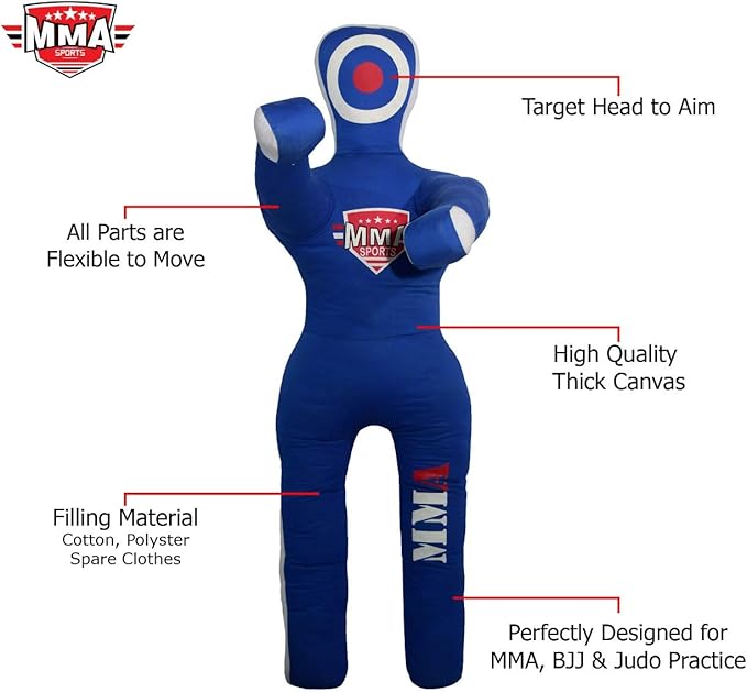Master Smith BJJ JIU Jitsu MMA Grappling Submission Standing Judo Karate Police & SELF Defense Training Brazillian Fighting Punch Bag - 4 FEET -UNFILLED