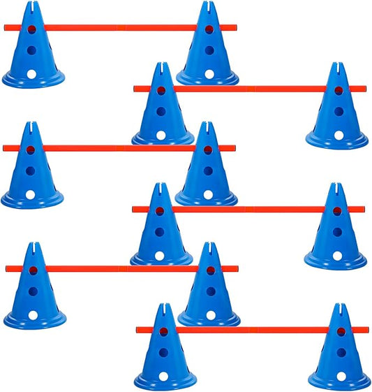 6 Sets Dog Agility Hurdle Cone Set Include 12 Agility 6 Agility