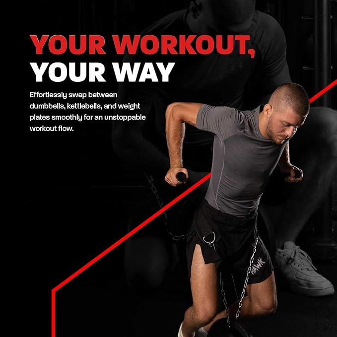 Hawk Sports Dip Belt with Chain for Bodyweight Exercises 6" Padded 36" Steel 300 lbs.