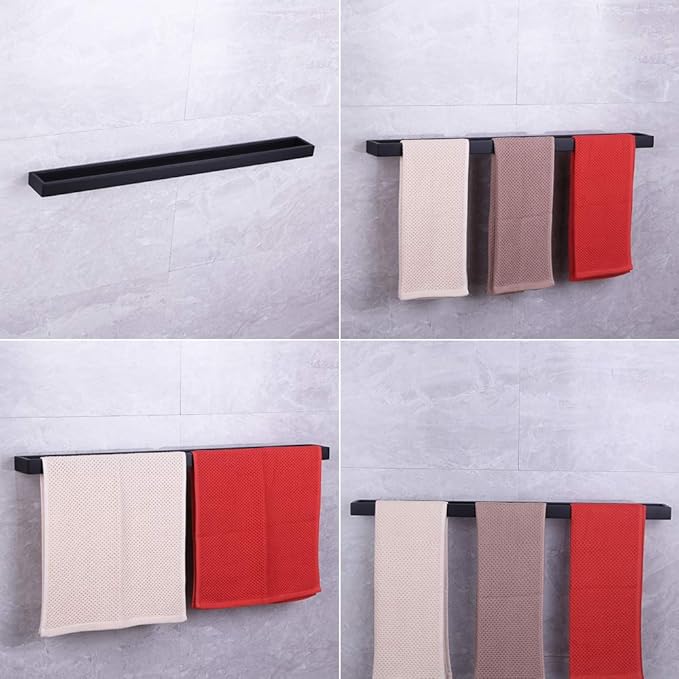 30-Inch Matte Black Single Towel Bar Rack 304 Stainless
