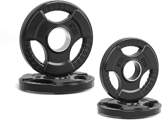 LIONSCOOL 2-Inch Rubber Olympic Grip Weight Plates (2.5-45LB), One