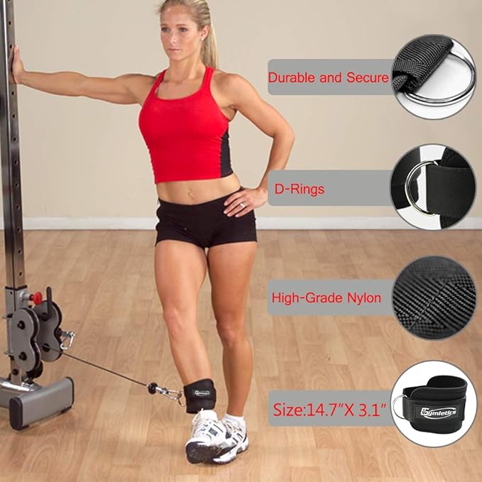 7 Pack Barbell Squat Pad for Standard Set, Barbell Pad for Hip Thrusts, 2 Gym Ankle Straps, Hip Exercise Band, 2 Squat Pad Safety Straps and Carry Bag …