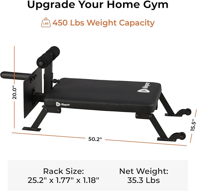 Lifepro Nordic Curl Workout Bench - Home Gym 1" & 2" Olympic