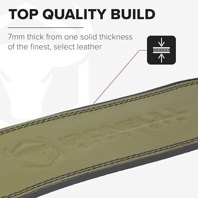 7mm Leather Weight Lifting Belt (IPF 4" to 2â€ Tapered