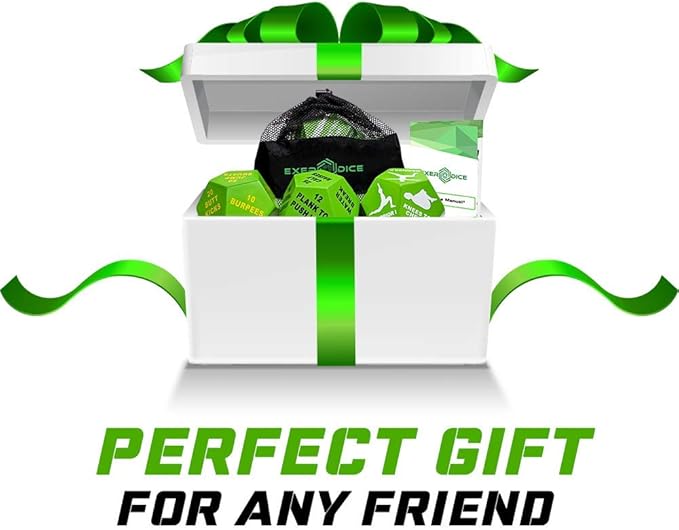 3-Pack Exercise Dice Bundle with Fitness Manual & Bag | Perfect for HIIT, Cardio, Yoga, Stretching, Strength Training, Sports, Crossfit, Plyometrics, Body Weight, Group Classes, All Ages, WOD