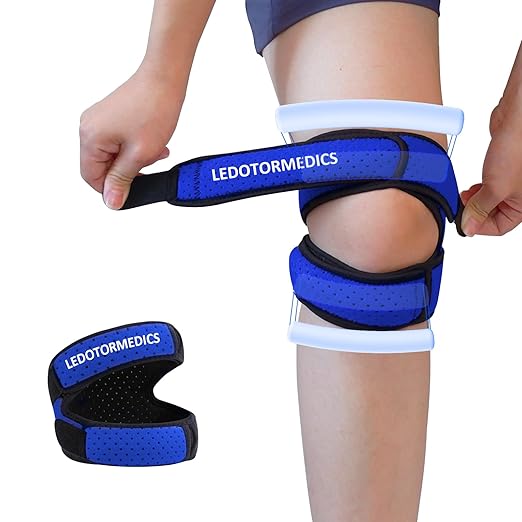 Medical Patella Knee Brace for Knee Pain, Professional Patellar Tendon Support Strap for Men&Women, Knee Brace for Meniscus Tear, Pain Relief, Arthriti(S/M, Navy)