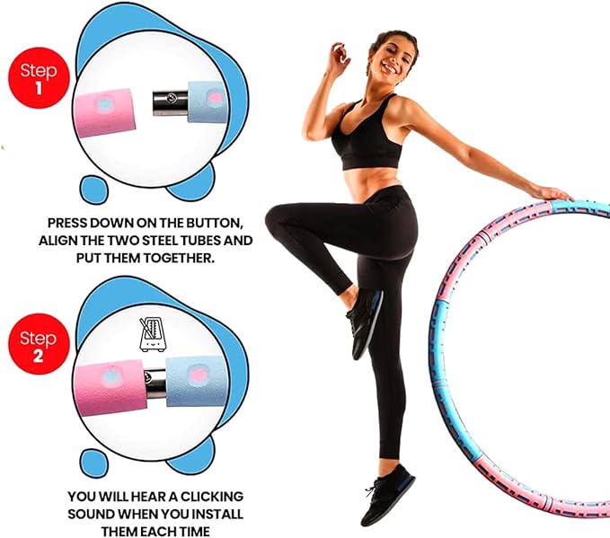 M@C Hula Hoop for Adults 6 Section 2lb-3lb up 4.4lb Weighted