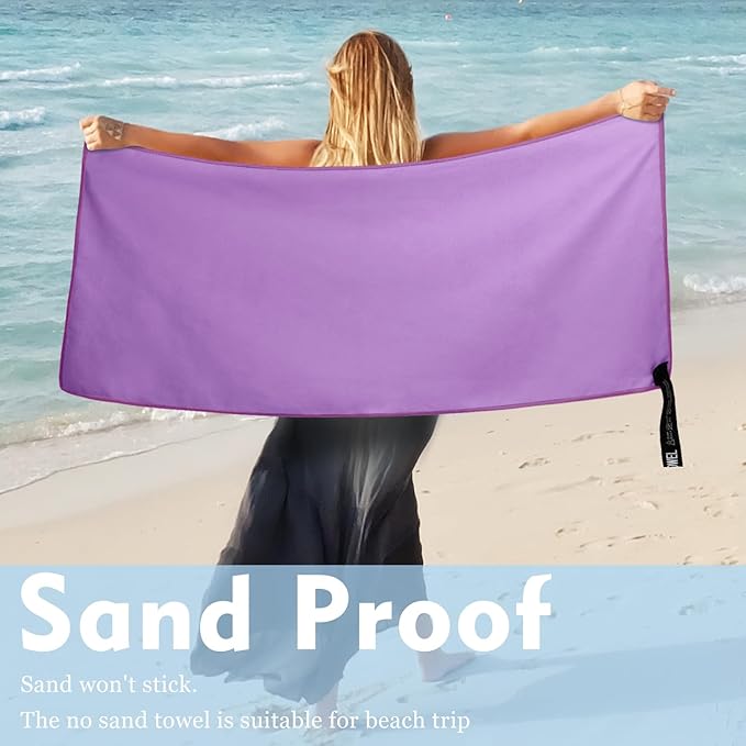 Microfiber Travel Towel (S:16"×32" -Purple)