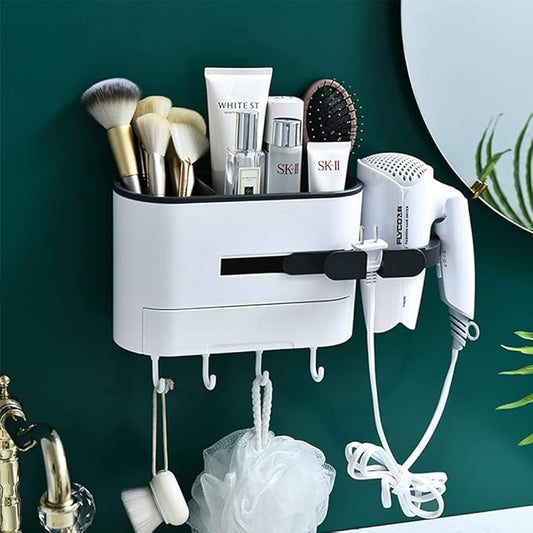 AFULILI Wall Mounted Bathroom Storage Rack 4 Hooks